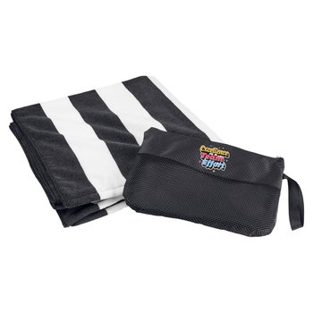 Excellence Is a Team Effort Beach Towel in Mesh Carry Bag from Positive Promotions