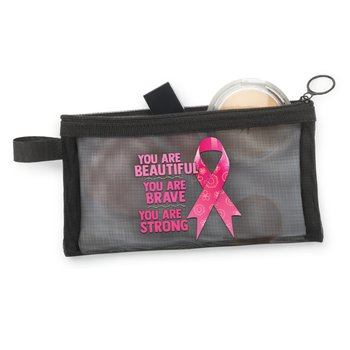 You Are Beautiful, Brave, Strong Zippered Mesh Pouch from Positive Promotions