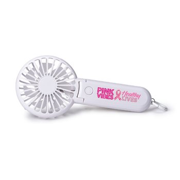Pink Vibes Healthy Lives 2-In-1 3 Rechargeable Fan from Positive Promotions