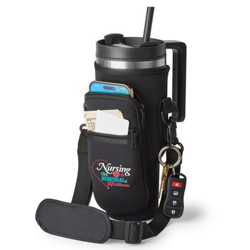Nursing: The Heartbeat of Healthcare All-Day Hydration Carry-All 30-/40-oz. Tumbler Bag With Adjustable Strap from Positive Promotions