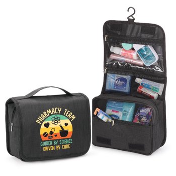 Pharmacy Team: Guided By Science, Driven By Care Travel Carry-All Hanging Toiletry Bag from Positive Promotions