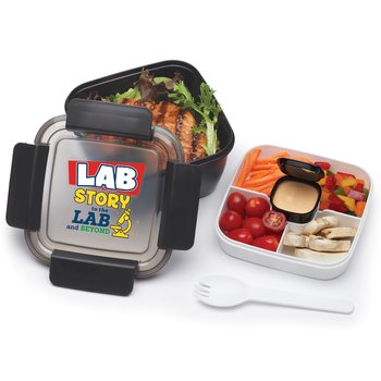 Lab Story: To the Lab and Beyond Locking Stacker Food Container 68 oz. from Positive Promotions