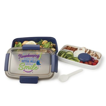 Housekeeping: Going The Extra Mile With A Smile Locking Stacker Food Container 68 oz. from Positive Promotions