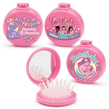 Breastfeeding Cosmetic Mirror/Hair Bruch Assortment -12 Pack from Positive Promotions