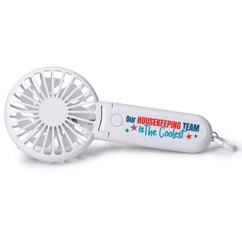 Housekeeping 2-1 3-Speed Rechargeable Hand & Desk Fan from Positive Promotions