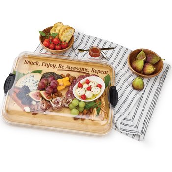 3-In-1 Charcuterie Board, Food Container & Cutting Board With Locking Lid from Positive Promotions