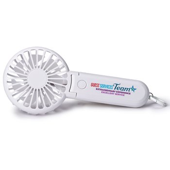 Guest Services 2-1 3-Speed Rechargeable Hand & Desk Fan from Positive Promotions