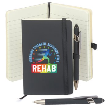 Rehab Mini Pocket Journal With Mini Stylus Metal Pen from Positive Promotions