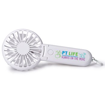 Physical Therapy 2-1 3-Speed Rechargeable Hand & Desk Fan from Positive Promotions