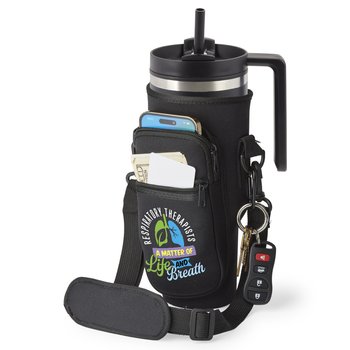 Respiratory Therapists: A Matter Of Life And Breath All-Day Hydration Carry-All 30-/40-oz. Tumbler Bag With Adjustable Strap from Positive Promotions
