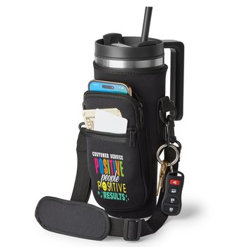 Customer Service: Positive People, Positive Results All-Day Hydration Carry-All 30-/40-oz. Tumbler Bag With Adjustable Strap from Positive Promotions