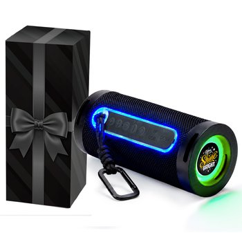 You Shine Bright Wireless Bluetooth® IPX4 Water-Resistant Speaker With Flashlight & Carabiner In Holiday Gift Box from Positive Promotions