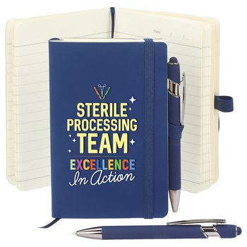 Sterile Processing Team Mini Pocket Journal With Mini Metal Stylus Pen from Positive Promotions
