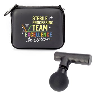 Sterile Processing Team: Excellence In Action Portable Mini Massage Gun With Carabiner Carry Case from Positive Promotions