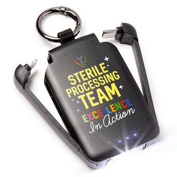 Sterile Processing Team 3-In-1 2000 mAh Mini Keychain Power Bank With LED Light from Positive Promotions