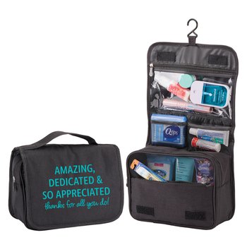 Amazing, Dedicated, & So Appreciated. Thanks For All You Do! Travel Carry-All Hanging Toiletry Bag from Positive Promotions