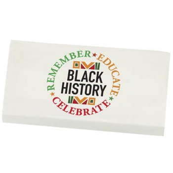 Black History: Remember, Educate, Celebrate Full-Color White Eraser - Pack of 25 from Positive Promotions