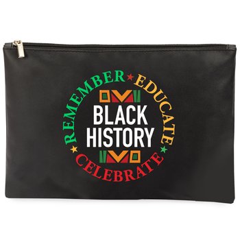 Black History: Remember, Educate, Celebrate Zippered Vinyl Pouch from Positive Promotions