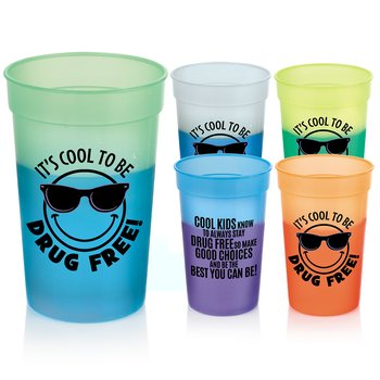 It's Cool To Be Drug Free! Assorted Mood Cups 17 oz. - Pack of 10 from Positive Promotions