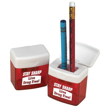 Stay Sharp: Live Drug Free! Pencil Sharpener - Pack of 25 from Positive Promotions