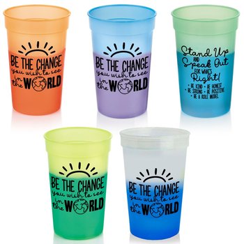Be the Change You Wish to See in the World Assorted Mood Cups 17 oz. - Pack of 10 from Positive Promotions