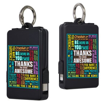 Thanks for Being Awesome 3-in-1 2,000-mAh Mini Power Bank With Keychain Ring from Positive Promotions