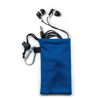 Black Earbuds in Blue Pouch from Positive Promotions