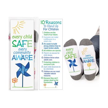 Every Child Safe/Every Community Aware Ankle Socks with Keepsake Card from Positive Promotions