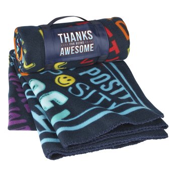 Thanks for Being Awesome Motivational Word Cloud Roll-Up Eco Blanket from Positive Promotions