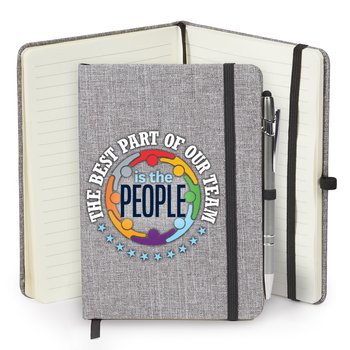 The Best Part of Our Team Is the People Heathered Journal & Stylus Pen from Positive Promotions