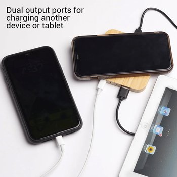 Because of You... Bamboo 10W Wireless Charging Pad with Dual Ports ...