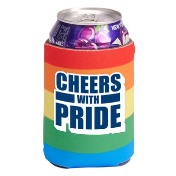 Cheers With Pride Rainbow Can Cooler from Positive Promotions