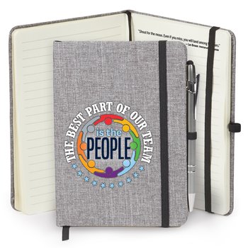 The Best Part of Our Team Is the People Heathered Journal With Quotes & Stylus Pen from Positive Promotions