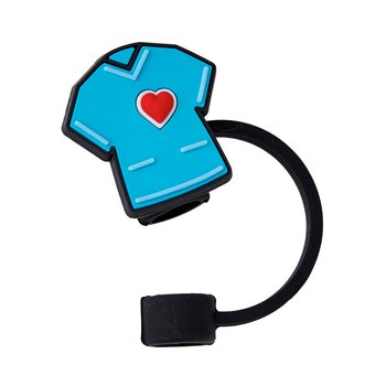 Scrub Heart Silicone Straw Topper from Positive Promotions