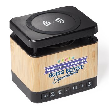 Administrative Professionals: Going Beyond Expectations Soundcharge Bamboo 3-in-1 Sound Machine/Bluetooth® Speaker & Wireless Charging Pad from Positive Promotions
