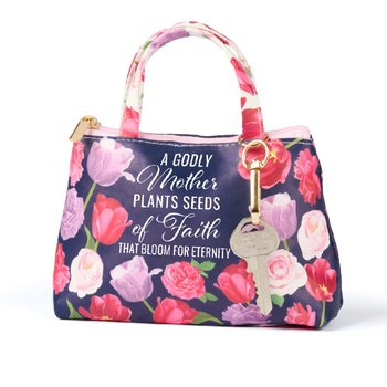 A Godly Mother Plants Seeds OF Faith...Floral Purse-Shaped Wallet With ID Window from Positive Promotions