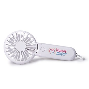 Nurses: Turning Passion Into Purpose 2-in-1 3-Speed Rechargeable Hand & Desk Fan from Positive Promotions