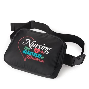 Nursing: The Heartbeat of Healthcare Sedona 2-in-1 Sling Belt Bag from Positive Promotions