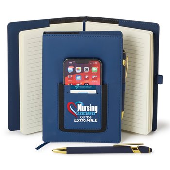 Nursing Assistants Go the Extra Mile Eastland Refillable Journal With Phone Pocket & Stylus Pen from Positive Promotions