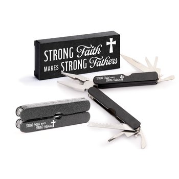 Strong Faith Makes Strong Fathers 10-in-1 Stainless-Steel Multi-Tool from Positive Promotions
