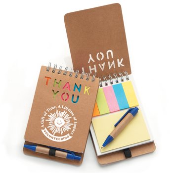 Volunteering: A Gift of Time, A Lifetime of Impact Mini Eco-Jotter & Pen from Positive Promotions