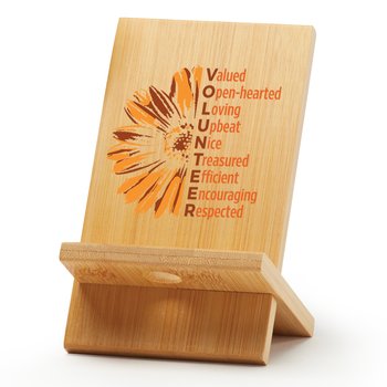 Volunteer Bamboo Phone/Tablet Holder from Positive Promotions