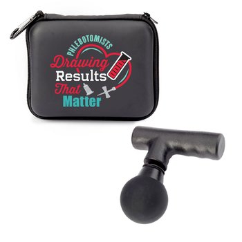 Phlebotomists Portable Mini Massage Gun With Carabiner Carry Case from Positive Promotions