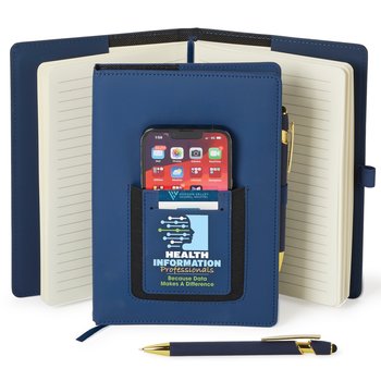 Health Information Professionals: Because Data Makes a Difference Eastland Refillable Journal With Phone Pocket & Stylus Pen from Positive Promotions
