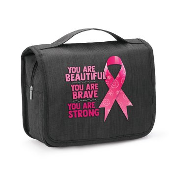 You Are Beautiful, Brave, Strong Travel Carry-All Hanging Toiletry Bag from Positive Promotions
