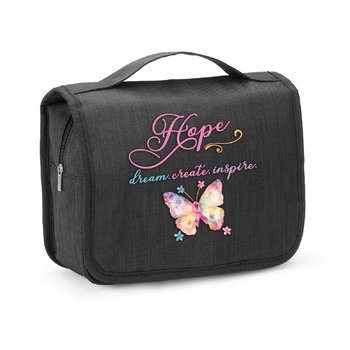 Hope, Dream, Create, Inspire Travel Carry-All Hanging Toiletry Bag from Positive Promotions