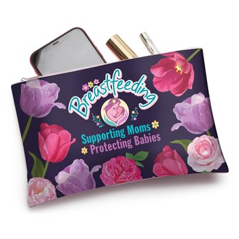 Breastfeeding Supporting Moms Protecting Babies Floral Carry-All Pouch from Positive Promotions