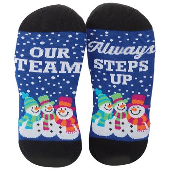 Our Team Always Steps Up Holiday Butterfly Ankle Socks from Positive Promotions