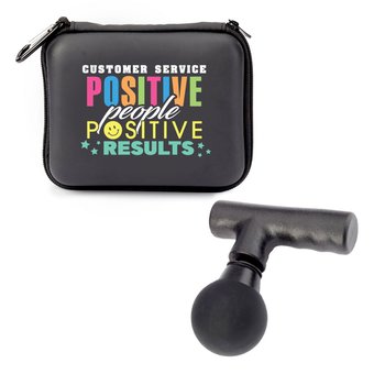 Customer Service Portable Mini Massage Gun With Carabiner Carry Case from Positive Promotions
