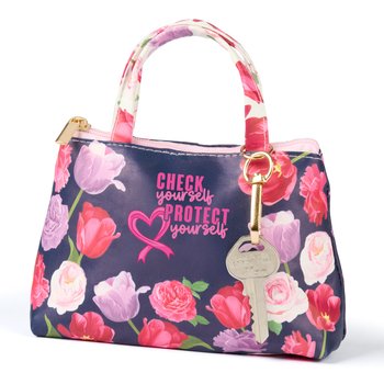 Check Yourself, Protect Yourself Floral Purse-Shaped Wallet With ID Window from Positive Promotions
